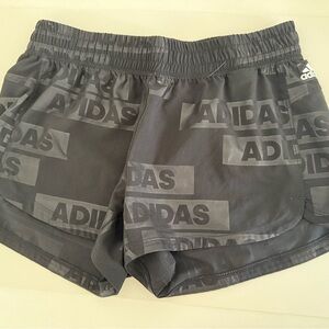 Adidas Black Logo Print Shorts
